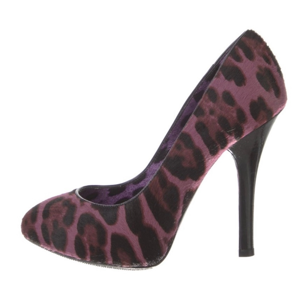 Dolce & Gabbana Leopard Print pony hair Stiletto Heels Pumps size 35 1/2